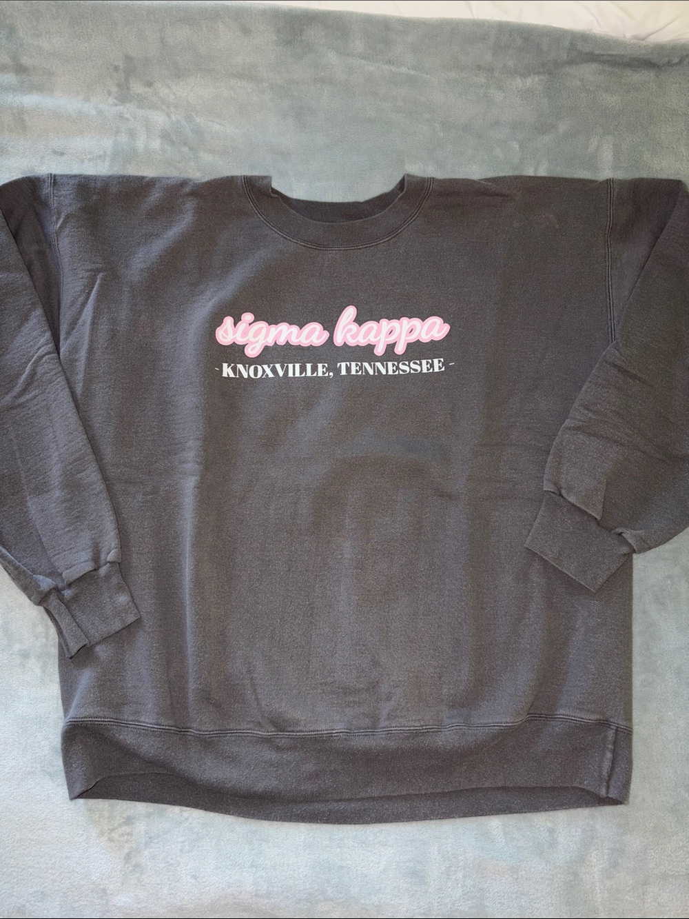 Sigma Kappa Black Sweatshirt with Pink Script
